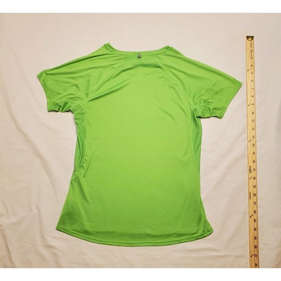 Nike Dri Fit Womens Small High Vis Green Short Sleeve Workout Sport T Shirt - Picture 2 of 6